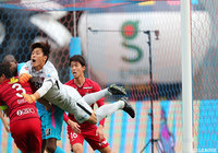 今シーズン好調を維持するクォン スンテ（鹿島）。この試合でも無失点に貢献【明治安田Ｊ１ 第4節 鳥栖vs鹿島】