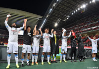 名古屋との無敗対決を制した川崎Ｆの選手たち。チームも首位に浮上した【明治安田Ｊ１ 第4節 名古屋vs川崎Ｆ】