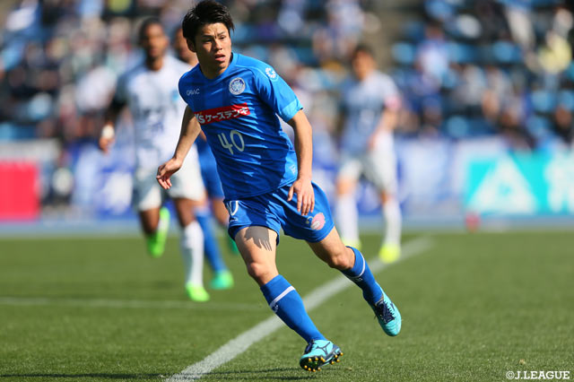 右サイドからクロスを上げチャンスメイクした岸本 武流（水戸）。しかし得点には繋がらなかった【明治安田Ｊ２ 第6節 水戸vs横浜FC】