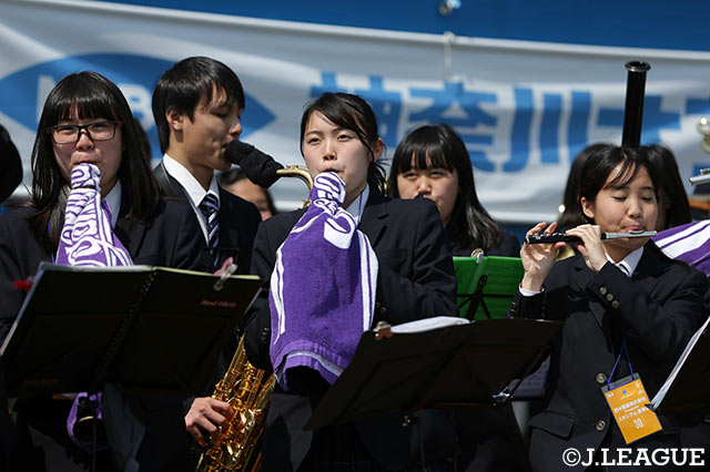 横浜創学館高校吹奏楽部の皆さんによる素敵な演奏会！【明治安田Ｊ２ 第7節 横浜FCvs金沢】