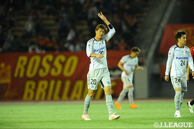 前半のうちにハットトリックを記録した長沢　駿（G大阪）。この日は4ゴールと文句のつけようのない活躍【ルヴァンカップGS 第3節 名古屋vsＧ大阪】