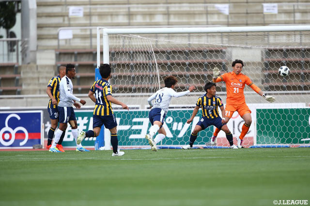 この日2得点を挙げ、鹿児島を勝利に導いた野嶽 惇也（#18）【明治安田Ｊ３ 第6節 群馬vs鹿児島】