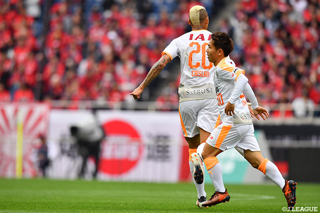 クリスランの折り返しに反応した金子 翔太が押し込み清水が1点を返す！【明治安田Ｊ１ 第8節 浦和vs清水】