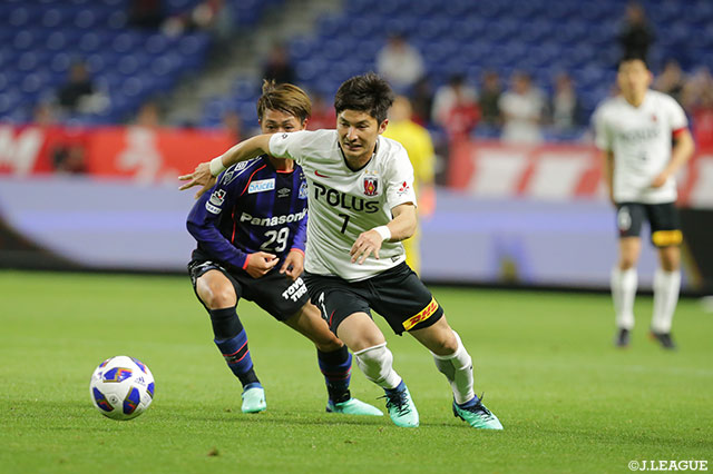 突破を計る武富 孝介（浦和）。後半26分にはPKを確実に決めてみせた【ルヴァンカップ GS 第4節 Ｇ大阪vs浦和】