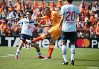 何度もボールを受けたクリスラン（清水）はクロスやシュートで果敢に攻めたが得点には繋がらず【明治安田Ｊ１ 第9節 清水vsFC東京】