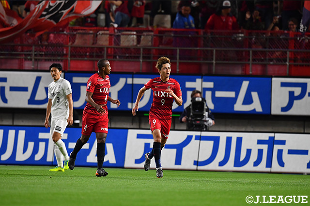 こぼれ球を押し込み今季2ゴール目を記録した鈴木　優磨（鹿島／＃9）【明治安田Ｊ１ 第10節 鹿島vs神戸】