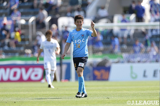 今季初ゴールが決勝点となり、勝利に大きく貢献した北爪　健吾（横浜FC）【明治安田Ｊ２ 第11節 横浜FCvs徳島】
