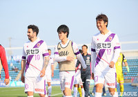 7試合ぶりの待望の勝利に、試合後は選手たちも笑顔を見せた【明治安田J2 第11節 水戸vs京都】