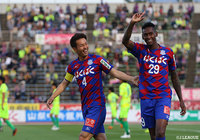 先発復帰のジュニオール バホス（甲府/#29）。開始5分に先制点を決め、起用に応えた【明治安田Ｊ２ 第11節 甲府vs千葉】