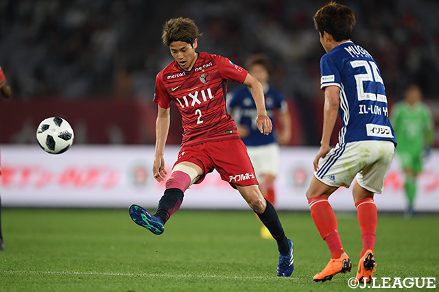 鋭いクロスから何度もチャンスを作った内田　篤人（鹿島）。本調子まではもう少しか【明治安田Ｊ１ 第11節 横浜FMvs鹿島】