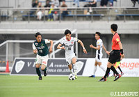 終了間際に何度かチャンスを迎えた安楽　健太（盛岡）だが、惜しくも決めきれなかった【明治安田Ｊ３ 第10節 相模原vs盛岡】