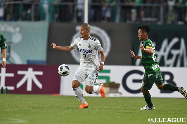 クロスバー直撃のシュートを放つなどゴールに迫った前田　大然（松本）だが、2戦連発とはならず【明治安田Ｊ２ 第13節 岐阜vs松本】