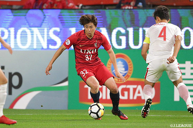 豊富な運動量で左サイドを幾度も駆け上がった安西 幸輝（鹿島）。3点目の相手オウンゴールにつながるクロスを供給したのも安西だった【ACL ラウンド16 第1戦 鹿島vs上海上港】