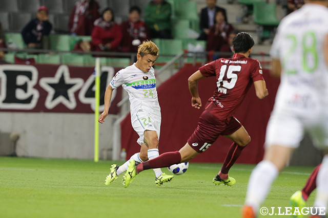 神戸Ｕ－１８出身の表原　玄太（湘南／＃24）は1ゴールを奪い、成長した姿を見せた【ルヴァンカップ GS 第5節 神戸vs湘南】