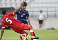 65分に、相手のクリアミスを拾った三笘 薫(筑波大)が巧みなキックフェイントからゴールを奪い日本が同点に追いつく【トゥーロン国際大会 U-21日本vsU-21カナダ】