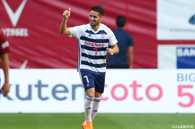 グラウンダーのクロスにウーゴ ヴィエイラがニアであわせ、横浜FMが同点に追いつく【ルヴァンカップ プレーオフステージ　第2戦 神戸vs横浜FM】