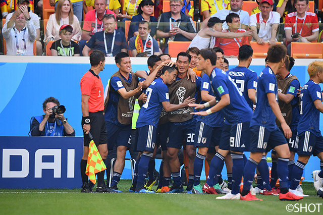 前半6分、香川　真司がPKを沈めて日本が先制に成功！【2018FIFAワールドカップ ロシア GS 第1節 コロンビアvs日本】