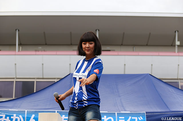 ものまね芸人のみかんさんが来場！美容トークショーが行われました【明治安田Ｊ２ 第21節 山形vs岐阜】