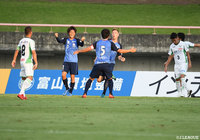 代 健司(#3)が頭で押し込んで富山が先制に成功【明治安田J3 第18節 富山vs鳥取】