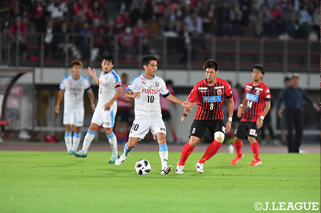 日本代表としてワールドカップに参戦した大島　僚太（川崎／＃10）はフル出場で勝利に貢献【明治安田Ｊ１第16節札幌vs川崎Ｆ】