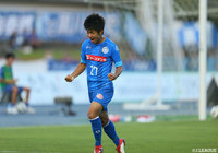 先制弾を決めガッツポーズの茂木 駿佑(水戸)【明治安田J2 第26節 水戸vs愛媛】