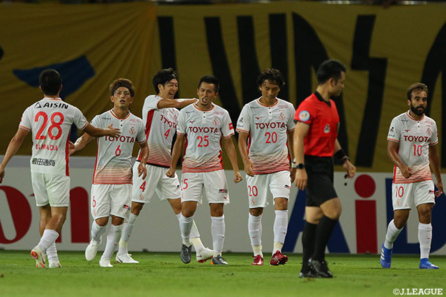 チーム2点目となるゴール奪った前田 直輝（名古屋/#25）。嬉しい加入後初ゴール【明治安田Ｊ１ 第19節 仙台vs名古屋】