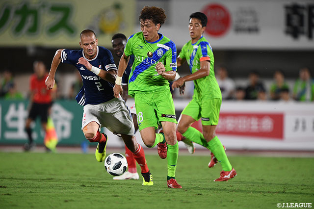 直近2試合で3ゴールを奪っている山﨑 凌吾（湘南）。この日はゴールならず【明治安田Ｊ１ 第21節 湘南vs横浜FM】