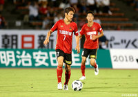 前節1ゴールの清原 翔平（金沢）だが、この日は岡山の堅い守備に手を焼いた【明治安田Ｊ２ 第29節 金沢vs岡山】