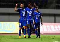 今夏加入したバラル（徳島/#26）が4得点の大活躍！ピーター ウタカ（#50）と共に相手チームにとっては脅威となりそうだ【明治安田Ｊ２ 第29節 徳島vs山形】