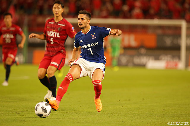 途中出場で攻撃にアクセントを加えたウーゴ ヴィエイラ（横浜FM）だが、得点ならず【明治安田Ｊ１ 第23節 鹿島vs横浜FM】