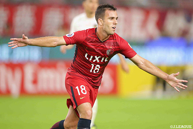 72分にセルジ―ニョ（#18）が左足を振り抜き、貴重な追加点をゲット！セルジ―ニョは加入後初ゴールとなった【ACL 準々決勝 第1戦 鹿島vs天津権健】