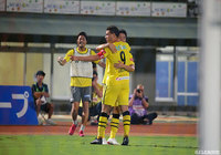 クリスティアーノ（#9）がCKの競り合いを制して頭で合わせ柏が試合終了間際に同点に追い付く！【ルヴァンカップ 準々決勝　第1戦 甲府vs柏】