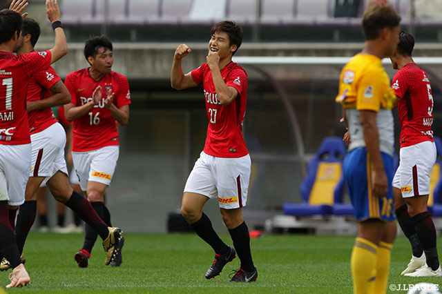 長澤 和輝のクロスに橋岡 大樹が飛び込み、浦和が24分に先制点をゲット！橋岡とっては嬉しいプロ初ゴールとなった【明治安田Ｊ１ 第29節 仙台vs浦和】