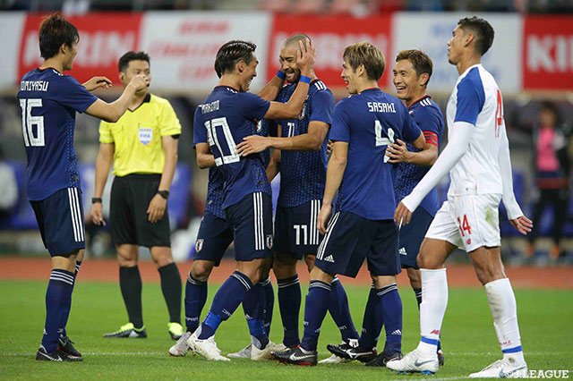 試合終盤には追加招集された川又 堅碁（磐田/#11）がオウンゴールに絡み追加点を挙げる！【国際親善試合 日本vsパナマ】