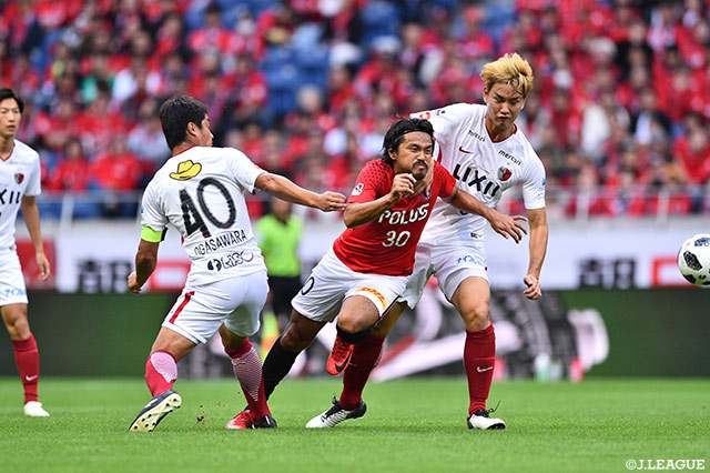 古巣との対戦となった興梠 慎三（浦和）。直近3試合で3得点と好調を維持するが、この試合でもゴールを奪えるか【明治安田Ｊ１ 第30節 浦和vs鹿島】