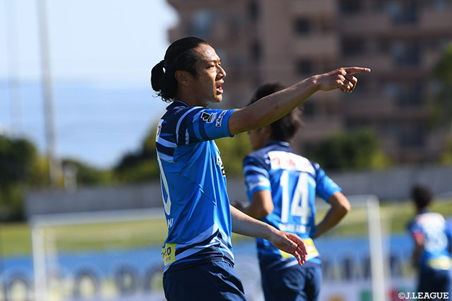 前節、11試合ぶりとなる勝利をもたらした原 一樹（讃岐）だが、この日は不発に終わった【明治安田Ｊ２ 第38節 讃岐vs山口】