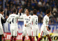 水原三星のパワープレー対策として終盤に投入された犬飼 智也(鹿島/#39)もこの表情!【ACL 準決勝 第2戦 水原三星vs鹿島】