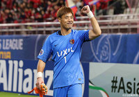 無失点に抑えたクォン スンテ（鹿島）も観客席に向けてガッツポーズ！【ACL 決勝　第1戦 鹿島vsペルセポリス】