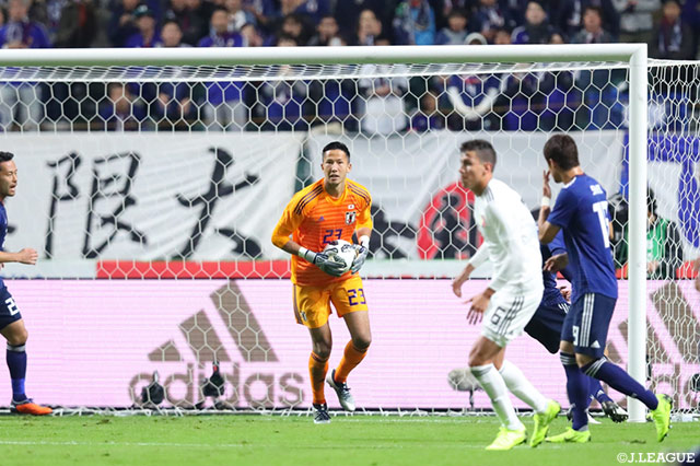 A代表デビューとなったGKのシュミット ダニエル（仙台）。後半も無失点に抑えることができるか【国際親善試合 日本vsベネズエラ】