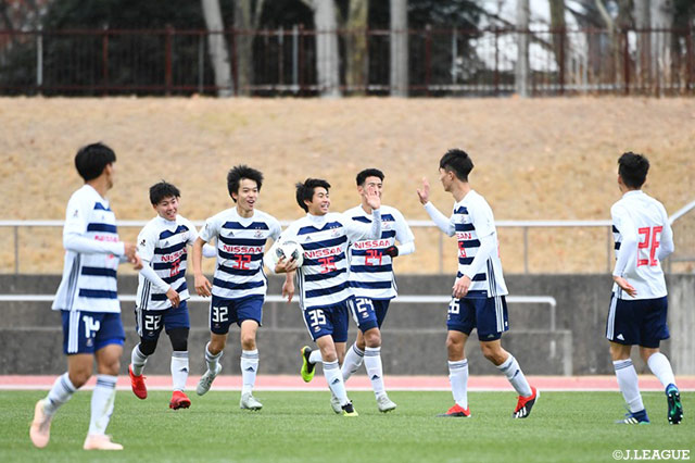 後半から投入された中村 翼（横浜FMユース/#35）がすぐさま同点弾を決めて、起用に応える！【JINYC GS 第1節 横浜FMユースvsライト・トゥ・ドリーム】