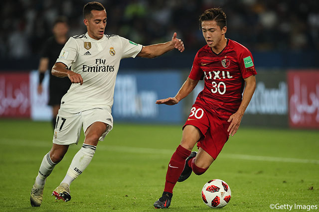 最後までボールを追いかける執念を見せた安部 裕葵（鹿島）はフル出場を果たした【FIFAクラブワールドカップ UAE 2018 準決勝 鹿島vsレアル・マドリー】