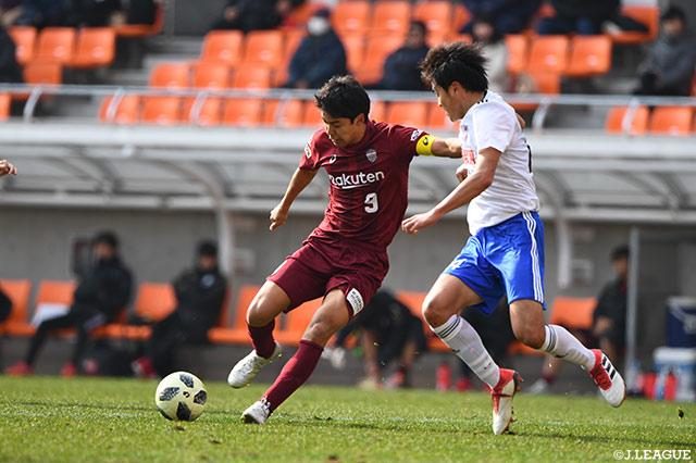 神戸Ｕ－１８は同点に追いついた1分後、小田 裕太郎が切り返しから左足の強烈なシュートを叩き込み逆転！【JINYC 3位決定戦 神戸Ｕ－１８vs新潟Ｕ－１８】