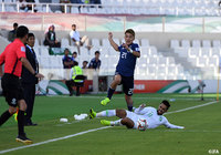 タッチライン際の攻防を制した堂安 律がドリブルでサイドを駆け上がる!【AFC アジアカップ UAE 2019 ラウンド16 日本vsサウジアラビア】