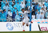 前半26分に貴重な先制点を挙げた阪野 豊史(山形)【明治安田J2 第2節 横浜FCvs山形】