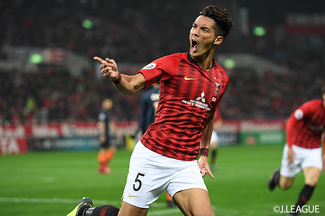 後半開始早々に槙野 智章（浦和）がCKから先制点を挙げ、その喜びを爆発させる！【ACL GS MD1 浦和vsブリーラム】