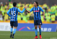 試合終了間際、水戸が波状攻撃を仕掛けると最後は志知 孝明の強烈なシュートが決まり、土壇場で同点に追いつく!【明治安田J2 第4節 水戸vs千葉】