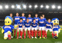 横浜FMのスターティングメンバー。今季、琉球から加入したGKの朴 一圭と怪我明けの松原 健が今季初出場を果たす【明治安田Ｊ１ 第5節 横浜FMvs鳥栖】