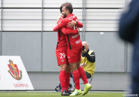 味方選手のシュートの跳ね返りをガブリエル シャビエルが落ち着いてゴールに流し込み、17分に名古屋が先制！【明治安田Ｊ１ 第5節 名古屋vs札幌】