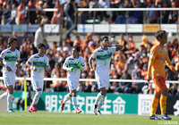 同点直後に、フレイレ（#3）の恩返し弾で湘南が再び勝ち越しに成功する【明治安田Ｊ１ 第5節 清水vs湘南】