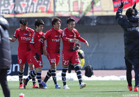 前半19分、同30分に樋口 寛規(#40)が得点を奪い、福島が前半の内に2点のリードを得る【明治安田J3 第4節 福島vsF東23】